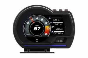 OBD2 GPSハッドゲージ ヘッドアップ カー デジタルディスプレイ スピードメーター ターボ RPM アラーム 温度