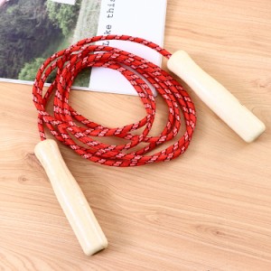 木製ハンドル縄跳びロープ調節可能な縄跳び競技フィットネススポーツ用品