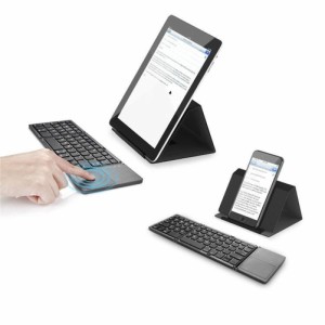 ポータブル ミニ Bluetooth 対応キーボード ワイヤレス 折りたたみ式トラックパッド キーボード Ios Android Windows iPad に対応