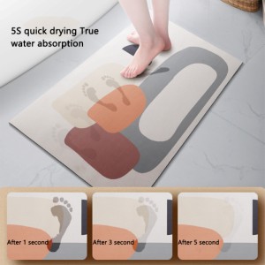 キッチンフロアマット浴室ドアマット珪藻泥吸収速乾ノンスリップソフトマットカーペット