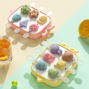 再利用可能なシリコーンアイスキャンデー金型漫画果物形状簡単リリース家庭用アイスクリーム型アイスキャンデーメーカー