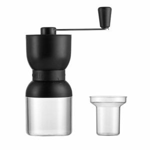 デュアルビンデザインの手動コーヒーグラインダー 4 スピード調整可能ポータブル取り外し可能洗えるコーヒーミル
