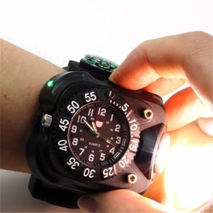 LEDリストライト屋外防水充電式腕時計懐中電灯アウトドアキャンプ用