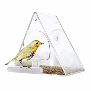 鳥透明アクリル鳥の餌箱三角形ぶら下げ食品容器庭園中庭パティオバルコニー