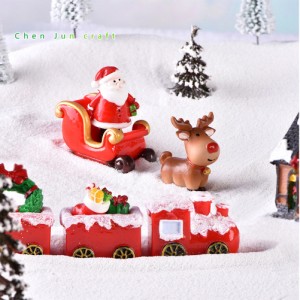 クリスマスの装飾品樹脂工芸多目的ヘラジカ車マイクロ風景レイアウトの小道具庭の盆栽の装飾