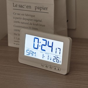 デジタル目覚まし時計居間のための居眠り機能の机の装飾が付いている多機能のベッドサイドの時計