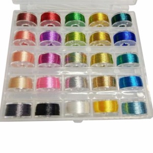 25 色刺繍糸ミシン糸透明ボックス商業家庭用刺繍ミシン