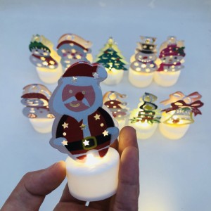 Led キャンドル ライト再利用可能なクリスマス ツリー雪だるまベル ホーム ナイト ランプ クリスマスの装飾のため