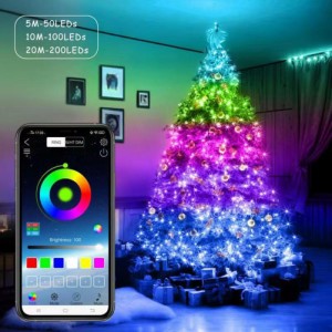 LED クリスマス ツリー ランプ Bluetooth 対応アプリ制御 Rgb クリスマスの装飾のためのカラフルな Usb ストリング ライト