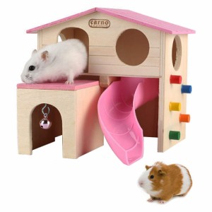 1 個ペット小動物ハムスターハウスおかしいクライミングはしごスライド木製小屋のおもちゃハムスターマウス