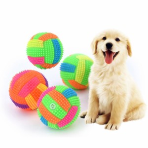 6cm ペット 犬 ゴム バレーボール ボール 点滅 インタラクティブ 弾性 ボール 噛む おもちゃ Iq トレーニング おもちゃ (ランダムカラー)