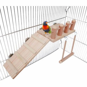 3 ピース/セット木製鳥のおもちゃクライミングはしご踏み板スイングスリーピースのおもちゃ鳥ハムスターチンチラ