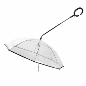 ペット犬用透明傘調節可能なC型傘ペット製品、雨の散歩用の犬の鎖付き