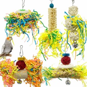 5 個木製籐鳥オウムシュレッディングおもちゃぶら下げ咀嚼おもちゃ退屈を和らげる鳥用品オウムインコオカメインコ