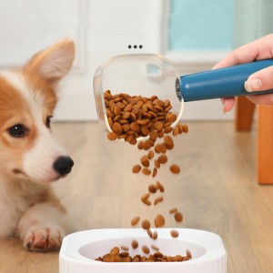 スケール付き透明ペットフードスプーンペット猫犬計量スプーン食品シャベルスクープ