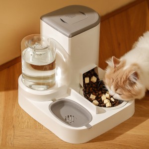 2-in-1 ペット自動給餌器犬猫飲料噴水ウォーターディスペンサーフードボウルペット用品犬猫