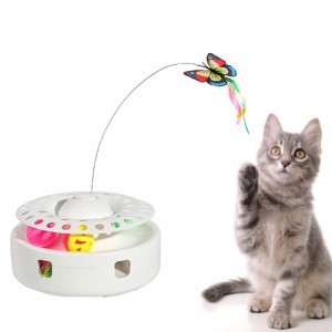 3-in-1 猫電気おもちゃ面白い猫スティック ラウンド ローラー トラック エクササイズ ボール ペット用品屋内猫