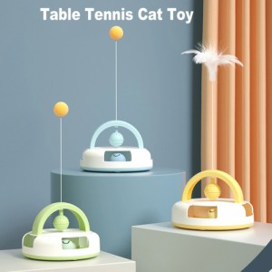 猫からかいスティック交換可能な羽卓球猫ターンテーブルのおもちゃペット用品屋内猫
