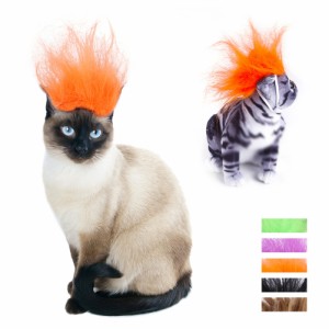 ペットかわいいハロウィンかつら調整可能なドレスアップヘア頭飾りと弾性バンドヘアアクセサリー猫犬