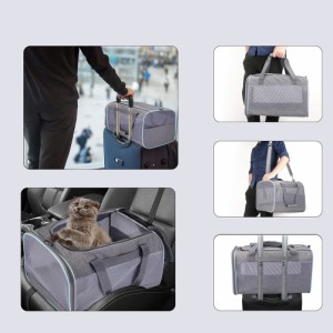 ポータブル ペット キャリー バッグ ソフト通気性折り畳み式猫犬発信旅行ハンドバッグ