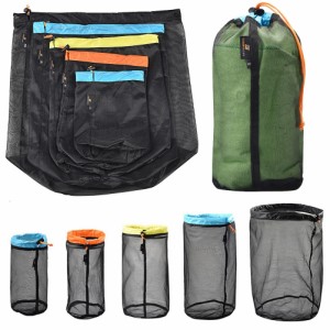 屋外キャンプ収納メッシュバッグスポーツ巾着収納袋キャンプ用品ツールハイキング旅行
