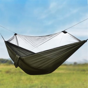 蚊帳付きキャンプ用ハンモックダブルハンモックトラベルハンモックバックパッキングポータブルハンモック
