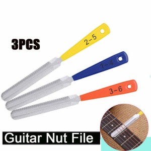3個/セットギターナットファイルスロットサドルファイル指板ファイル電気アコースティックギターベース修理ツール