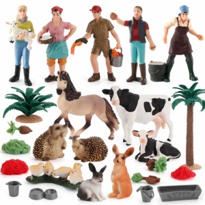 シミュレーション農場モデルアクションフィギュア牛チキンウサギ羊馬の置物知育玩具子供のため