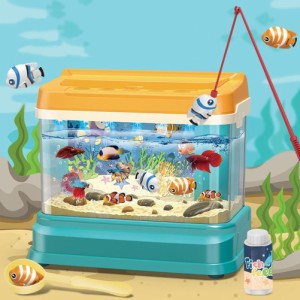 人工ミニ水族館電気水槽シミュレーション水中世界磁気釣り子供のためのインタラクティブなおもちゃ