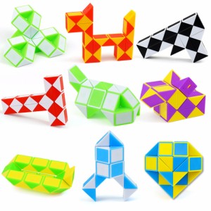 24 セクションマジックキューブ定規ブロックインテリジェンススネークツイストキューブ知育玩具子供のパズルのおもちゃ子供のギフトのた