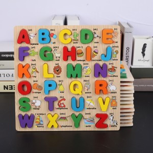 幼児用木製アルファベットパズル 1 2 3 4 5 歳の漫画動物学習認知早期教育おもちゃ