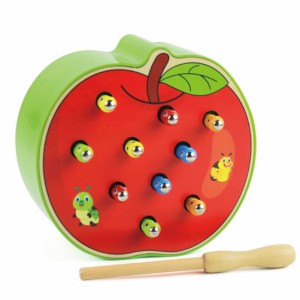 ベビー木製磁気ワームキャッチゲームのおもちゃ手と目のコーディネーションインタラクティブ教育玩具キッズギフト
