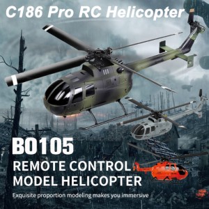 C186 Pro 2.4ghzリモートコントロールヘリコプター4CH BO105 6シャフトジャイロスコープ電動フライバーレスRc航空機