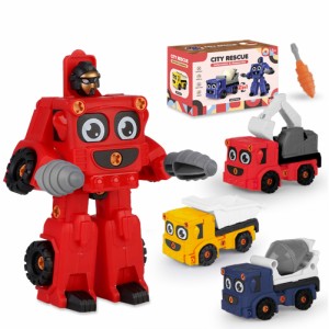 DIYの車両トラックのおもちゃの1箱がロボットのアクションフィギュアに変身男の子への誕生日プレゼント