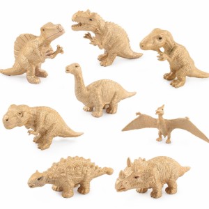 8個/バッグミニバージョンゴールド恐竜動物モデルシミュレーション恐竜の装飾品