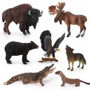 子供野生ジャングルモデル置物オオカミクマ鹿アクションフィギュア装飾品教育玩具子供のためのコレクション