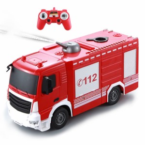 リモコン消防車おもちゃクラウドラダーリフト消防スプリンクラー2.4ghz男の子の子供のためのワイヤレスエンジニアリング車両