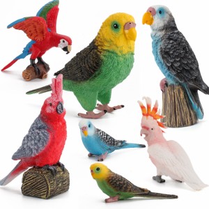 シミュレーション鳥アクションフィギュアオウムコンゴウインコセキセイインコリアルな動物モデル子供認知おもちゃギフト用