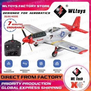 Wltoys Xk A280 Rc 飛行機 P51 戦闘機シミュレータ 2.4 グラム 3d6g モード航空機 Led サーチライト飛行機子供のためのおもちゃ