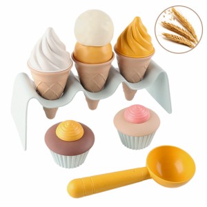 7 個子供シミュレーションアイスクリーム模型玩具 Diy ケーキキッチン小麦わらのおもちゃ少年少女のギフト