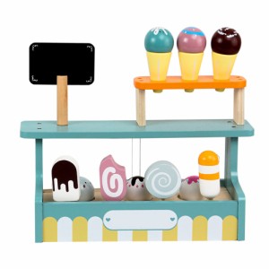 シミュレーションアイスクリーム店のおもちゃ子供のための磁気木製ままごとキッチンのおもちゃ誕生日プレゼント
