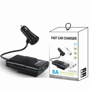 車の充電器 8a Qc3.0 フロント リア シート車の充電器 1 から 4 マルチポート 4usb 車の充電アダプタ ケーブル ユニバーサル DC 12v 用