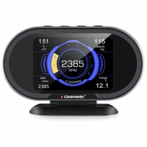 Kw206 車 Obd2 Hud デジタル メーター ゲージ オールインワン 自動車トリップ コンピューター インテリジェント Obd スピードメーター 水