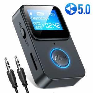 C33 ワイヤレス Bluetooth 互換 5.0 オーディオ レシーバー 3.5mm Aux オーディオ ミュージック アダプター スクリーン ディスプレイ付き