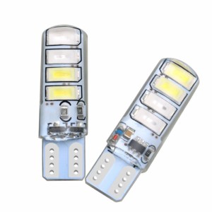 T10 5630 8smd Led 車の電球 2 色シリコーン点滅ナンバープレートランプ幅ライトアクセサリー