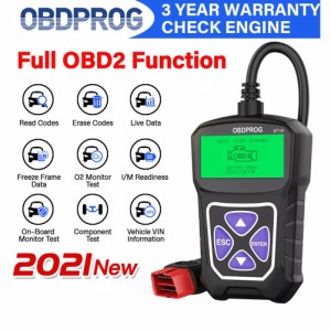 車 Obdprog MT100 Obd2 スキャナー コード リーダー チェック エンジン故障テスター 診断ツール 多言語対応