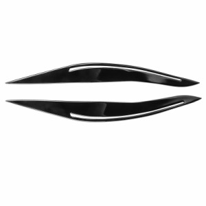 1 ペアカーボンファイバーフロントヘッドライト眉毛まぶたヘッドランプカバートリム互換性 Bmw 5 シリーズ F10 2010-13