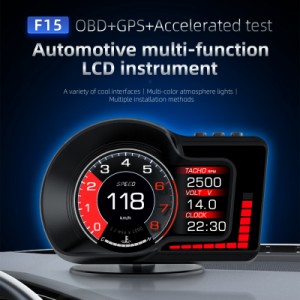 F15 車 Hud ヘッドアップディスプレイ Obd Gps デュアルシステム Hd Lcd ゲージ スピードメーター アラーム機能 電子アクセサリー