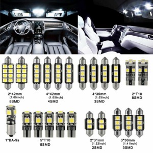 23 個の Led 車の電球 T10 インテリアマップドームトランクナンバープレートランプキット超薄型白色ライト