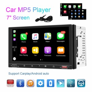 7 インチ 2 Din 車中央マルチメディア MP5 プレーヤー Carplay 大画面 MP4 ディスプレイと互換性あり、高速充電